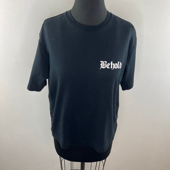 DCPL Behold T-Shirt Black Cotton Crewneck Short Sleeve Spiritual Print Size S - Picture 3 of 10